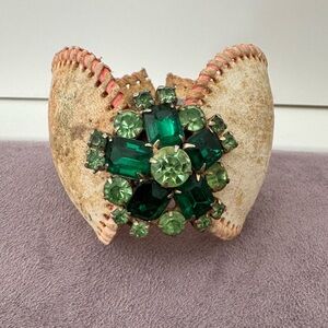Baseball Vintage Green Gemstone Women's Bracelet